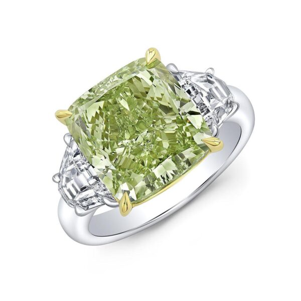 Кольцо с зеленым или Fancy Green бриллиантом
