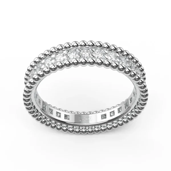 Обручальное кольцо Milgraines с бриллиантами и окантовкой - символ крепкого союза, свидетельство силы любви и вечной красоты, соединяющее сердца