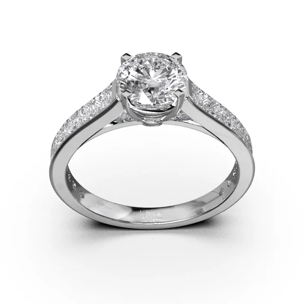 Кольцо Flame с бриллиантами в белом золоте