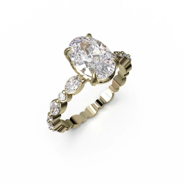 Кольцо Овал Нежности с выращенным бриллиантом