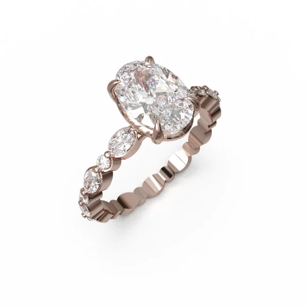 Кольцо Овал нежности с выращенным бриллиантом