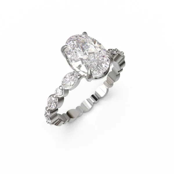 Кольцо Овал нежности с выращенным бриллиантом