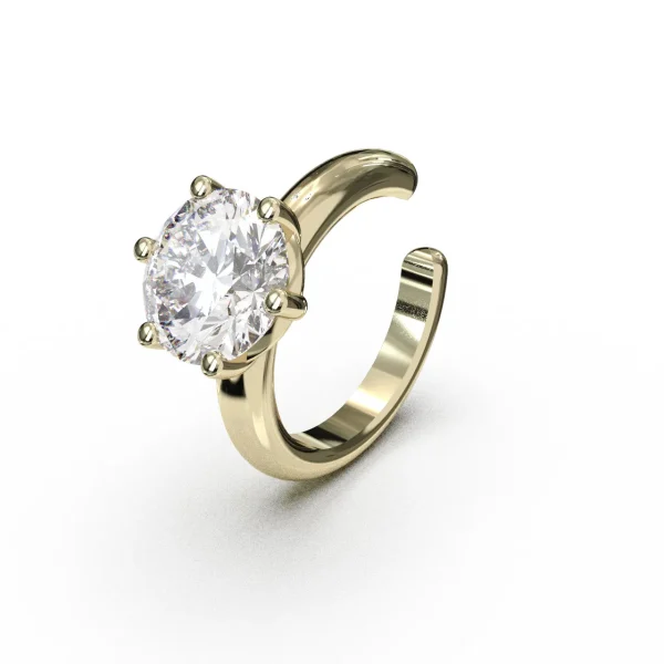 Кафф Солитер Классик с выращенным бриллиантом 0.50ct