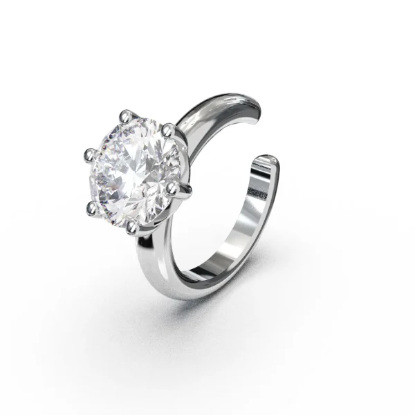 Кафф Солитер Классик с выращенным бриллиантом 0.50ct