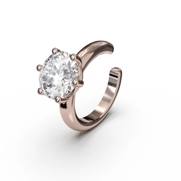 Кафф Солитер Классик с выращенным бриллиантом 0.50ct